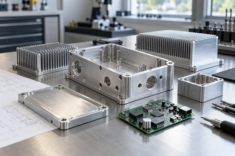 Gefräste Aluminiumgehäuse und Kühlkörper für Elektronik